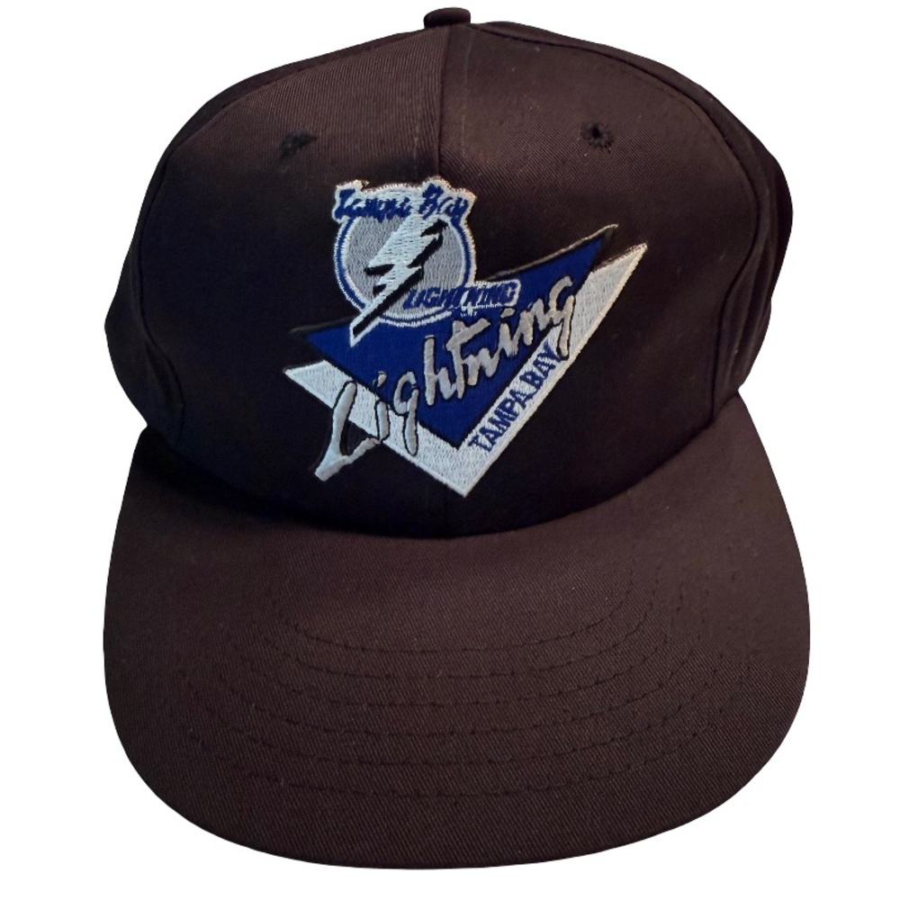 Vintage Krystal Cap NHL Tampa Bay Lightning Snapback Hat Black